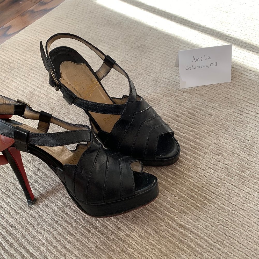 Louboutin Girl City Platform Black Heels - Size 37